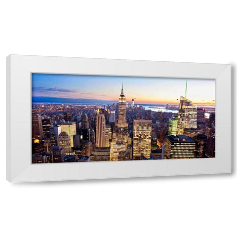 Aerial view of Manhattan, NYC White Modern Wood Framed Art Print by Ratsenskiy, Vadim
