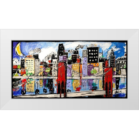 Citycolor White Modern Wood Framed Art Print by Wallas