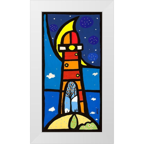 Inside White Modern Wood Framed Art Print by Wallas