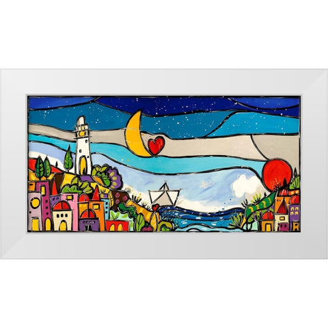 Tra di noi cE amore White Modern Wood Framed Art Print by Wallas