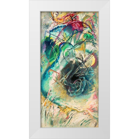 Improvisation sans titre White Modern Wood Framed Art Print by Kandinsky, Wassily