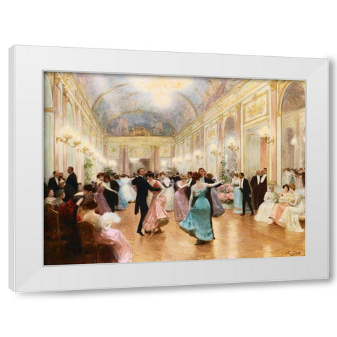 The Ball White Modern Wood Framed Art Print by Gilbert, Victor Gabriel
