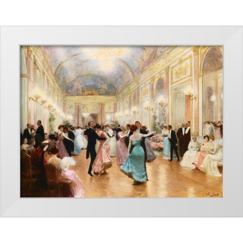 The Ball White Modern Wood Framed Art Print by Gilbert, Victor Gabriel