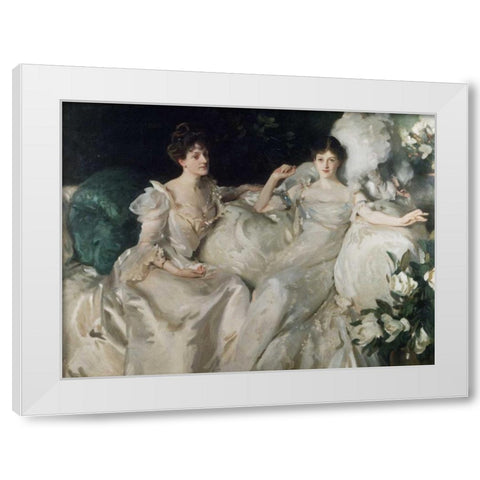 The Wyndham Sisters White Modern Wood Framed Art Print by Sargent, John Singer