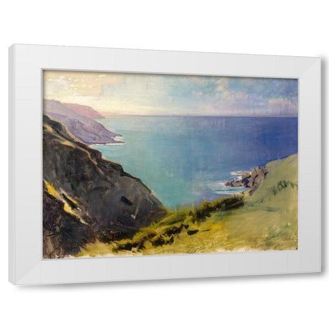 Cornish Headlands White Modern Wood Framed Art Print by Thayer, Abbott Handerson