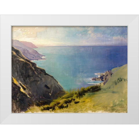 Cornish Headlands White Modern Wood Framed Art Print by Thayer, Abbott Handerson