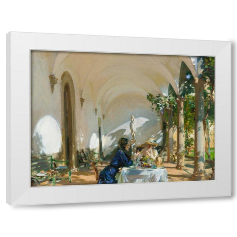 Breakfast in the Loggia White Modern Wood Framed Art Print by Sargent, John Singer