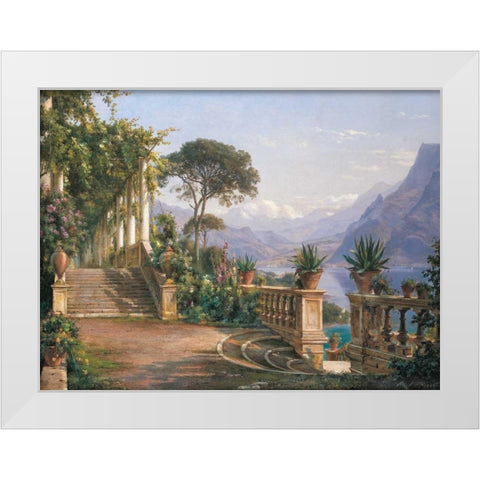Lodge on Lake Como White Modern Wood Framed Art Print by Aagaard, Carl Frederic