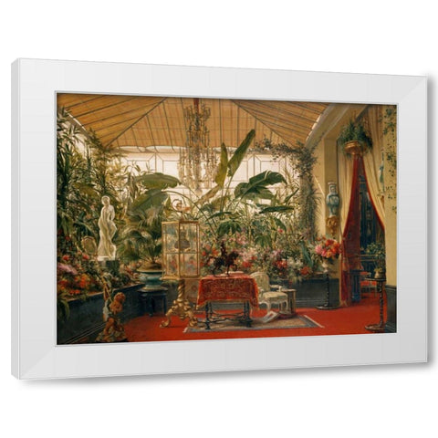 Veranda de la Princesse Mathilde White Modern Wood Framed Art Print by Giraud, Charles