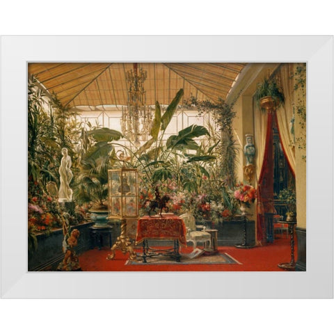 Veranda de la Princesse Mathilde White Modern Wood Framed Art Print by Giraud, Charles