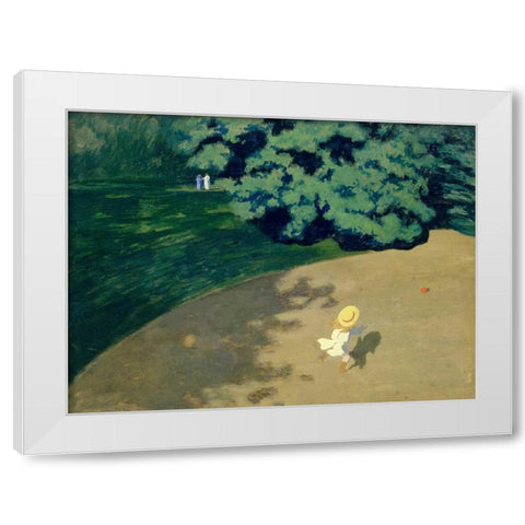 The Ball White Modern Wood Framed Art Print by Vallotton, Felix