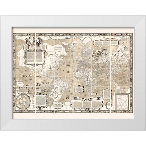 Nova et Aucta Orbis Terrae Descriptio 1569 White Modern Wood Framed Art Print by Anonymous