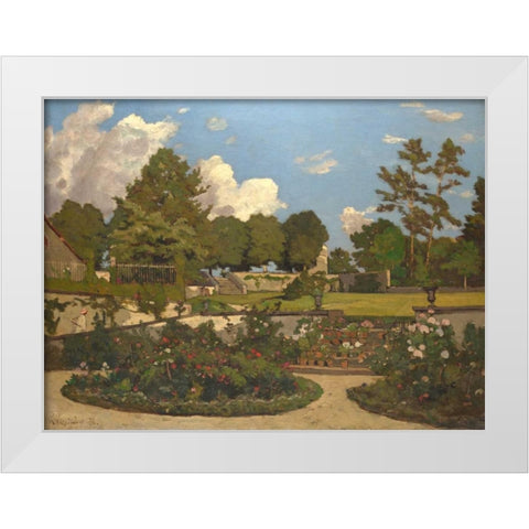 The Painters Garden at Saint-Prive White Modern Wood Framed Art Print by Harpignies, Henri-Joseph