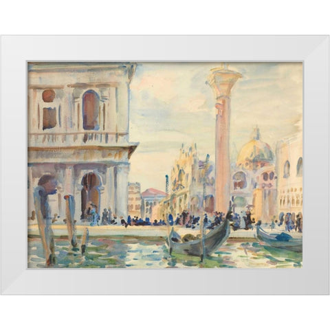 The Piazzetta  White Modern Wood Framed Art Print by Sargent, John Singer