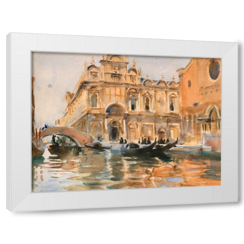 Rio dei Mendicanti - Venice White Modern Wood Framed Art Print by Sargent, John Singer
