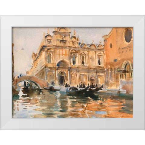 Rio dei Mendicanti - Venice White Modern Wood Framed Art Print by Sargent, John Singer