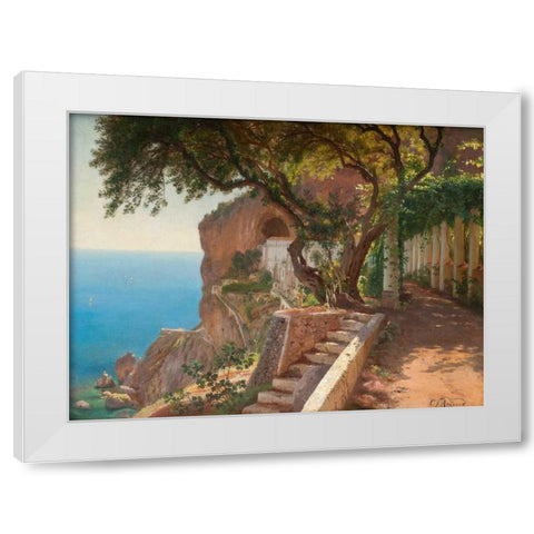 Pergola in Amalfi White Modern Wood Framed Art Print by Aagaard, Carl Frederic
