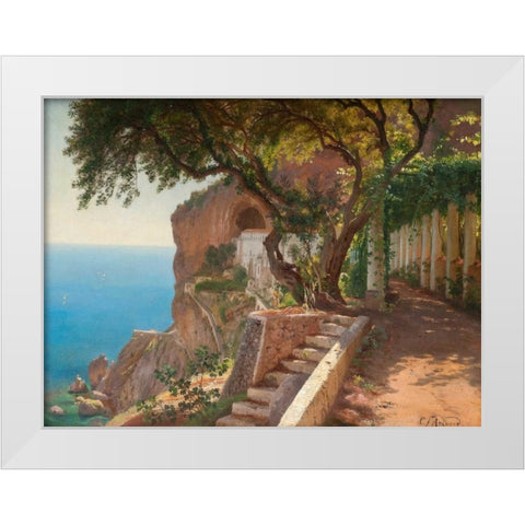 Pergola in Amalfi White Modern Wood Framed Art Print by Aagaard, Carl Frederic