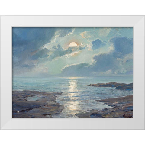 The risen moon White Modern Wood Framed Art Print by Waugh, Frederick Judd