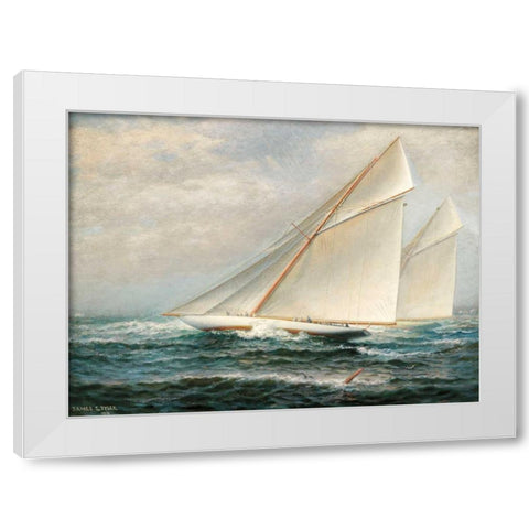 Americas Cup Racing White Modern Wood Framed Art Print by Tyler, James Gale