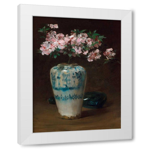 Pink Azalea â€“ Chinese Vase White Modern Wood Framed Art Print by Merritt Chase, William