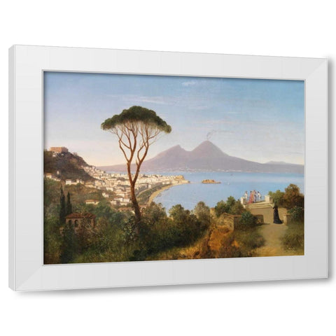Blick vom Posillipo White Modern Wood Framed Art Print by Zimmermann, August