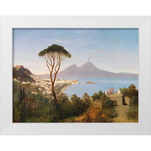 Blick vom Posillipo White Modern Wood Framed Art Print by Zimmermann, August