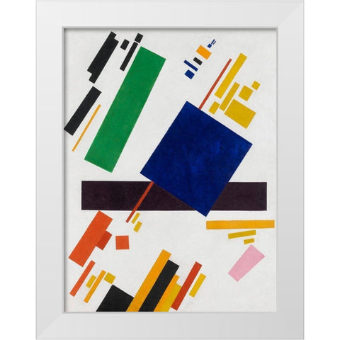 Suprematist Composition White Modern Wood Framed Art Print by Kasimir, Malevich