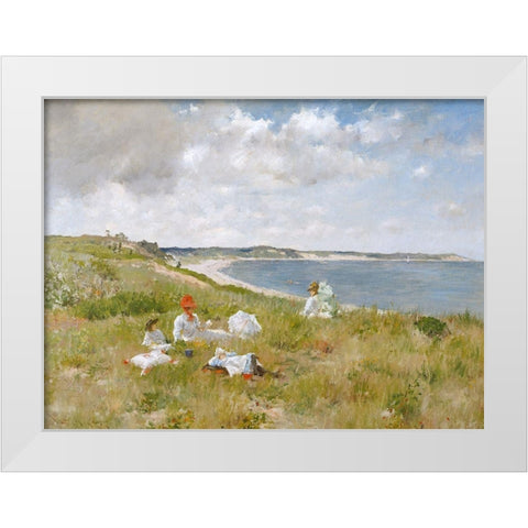 Idle Hours White Modern Wood Framed Art Print by William, Merritt Chase