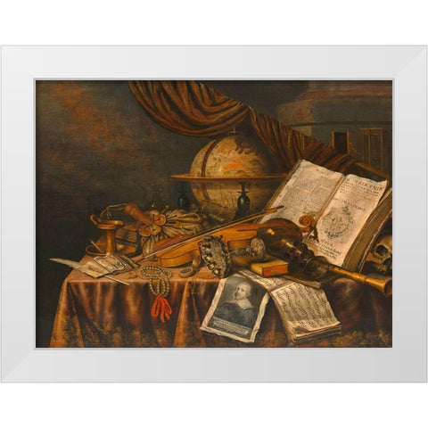 Still Life White Modern Wood Framed Art Print by Collier, Evert