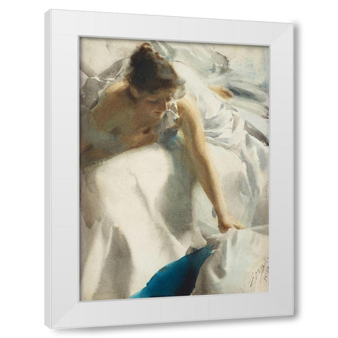 The Artists Wife White Modern Wood Framed Art Print by Zorn, Anders