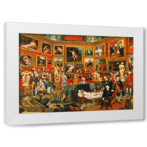 Tribuna of the Uffizi White Modern Wood Framed Art Print by Zoffany, Johan