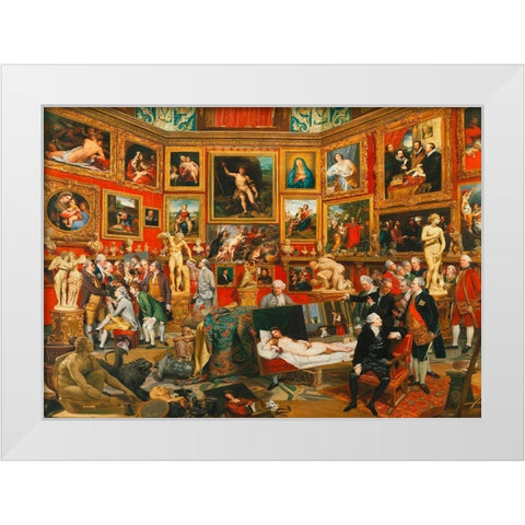 Tribuna of the Uffizi White Modern Wood Framed Art Print by Zoffany, Johan
