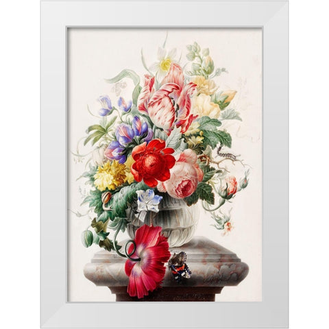 Flowers in a glass vase White Modern Wood Framed Art Print by Henstenburgh, Herman