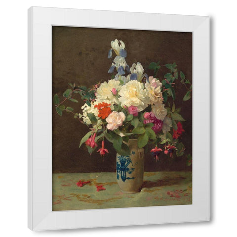 Vase of flowers White Modern Wood Framed Art Print by Lambdin, George Cochran