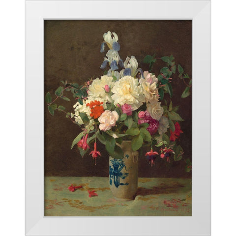 Vase of flowers White Modern Wood Framed Art Print by Lambdin, George Cochran