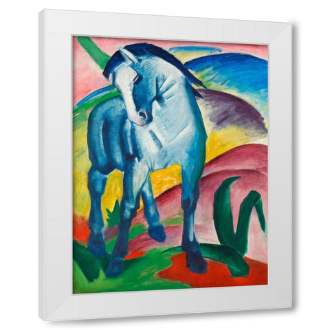Blue Horse I White Modern Wood Framed Art Print by Marc, Franz