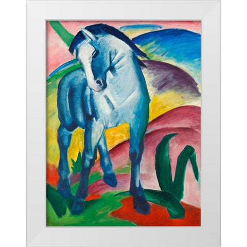 Blue Horse I White Modern Wood Framed Art Print by Marc, Franz