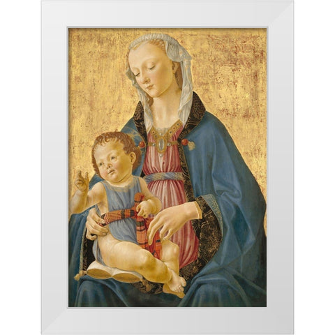 Madonna and Child White Modern Wood Framed Art Print by Ghirlandaio, Domenico