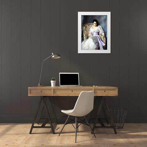 Lady Agnew of Lochnaw White Modern Wood Framed Art Print by Sargent, John Singer
