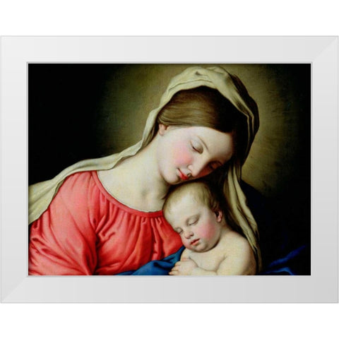 Beata Vergine con Bambino White Modern Wood Framed Art Print by Sassoferrato