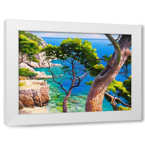 Lavandou White Modern Wood Framed Art Print by Galasso, Adriano