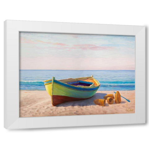 Al mattino White Modern Wood Framed Art Print by Galasso, Adriano