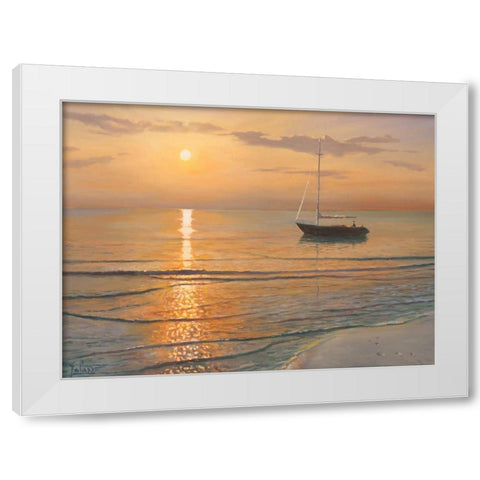 Mattino sul mare White Modern Wood Framed Art Print by Galasso, Adriano