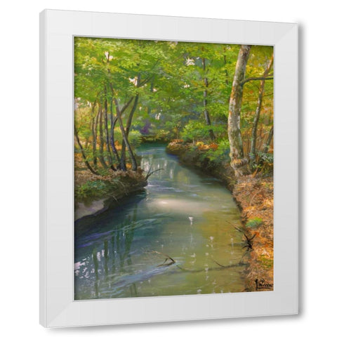 Nel bosco White Modern Wood Framed Art Print by Galasso, Adriano