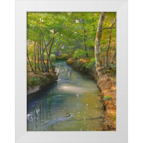 Nel bosco White Modern Wood Framed Art Print by Galasso, Adriano