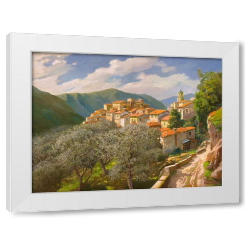 Borgo degli ulivi White Modern Wood Framed Art Print by Galasso, Adriano