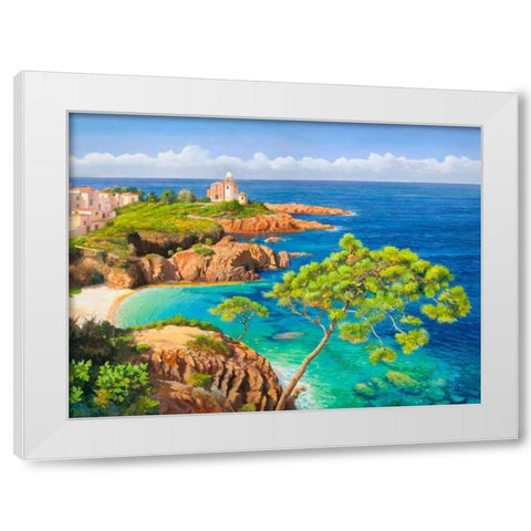 Costa del Mediterraneo White Modern Wood Framed Art Print by Galasso, Adriano
