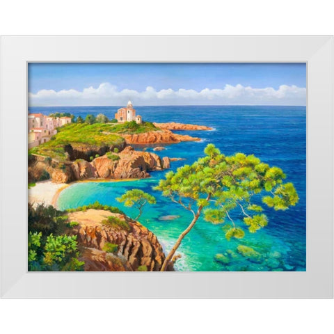 Costa del Mediterraneo White Modern Wood Framed Art Print by Galasso, Adriano