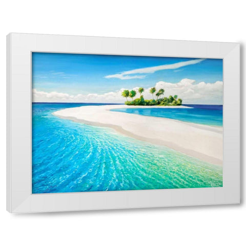 Isola tropicale White Modern Wood Framed Art Print by Galasso, Adriano